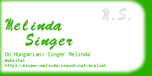 melinda singer business card